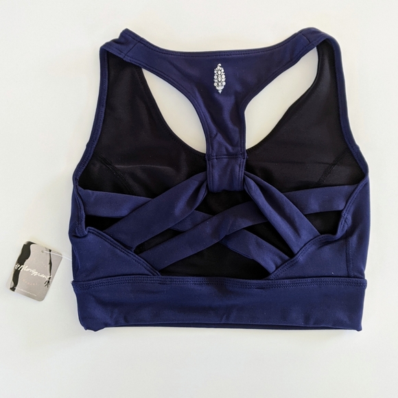 Free People FP Movement Lightning Synergy Crop Sports Bra, Navy XS NWT - Picture 6 of 9
